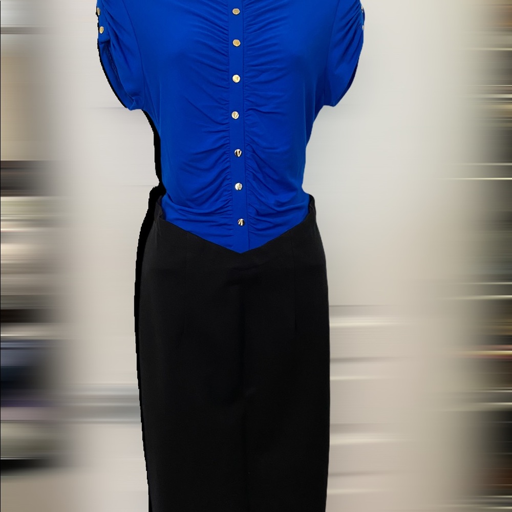 NW0T - CACHE blue end black dress size 10